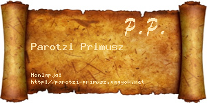 Parotzi Primusz névjegykártya